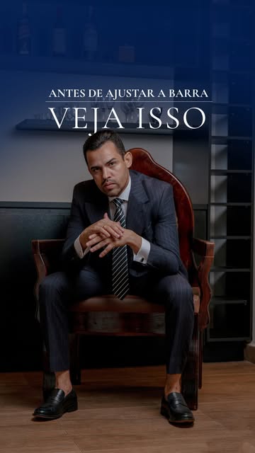 Orientação de ajuste de barra em terno sob medida